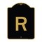 Signmission Designer Series Sign-Sign W/ Letter R, Black & Gold Aluminum Sign, 18" x 24", BG-1824-22930 A-DES-BG-1824-22930 - alternate 1
